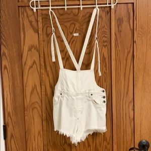 White Overall Shorts